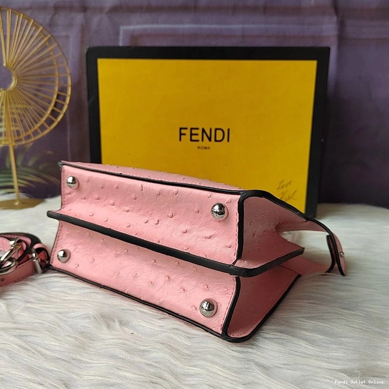 Cheap In Ostrich Fendi Bag Peekaboo Pink Leather ISeeU Petite 0707